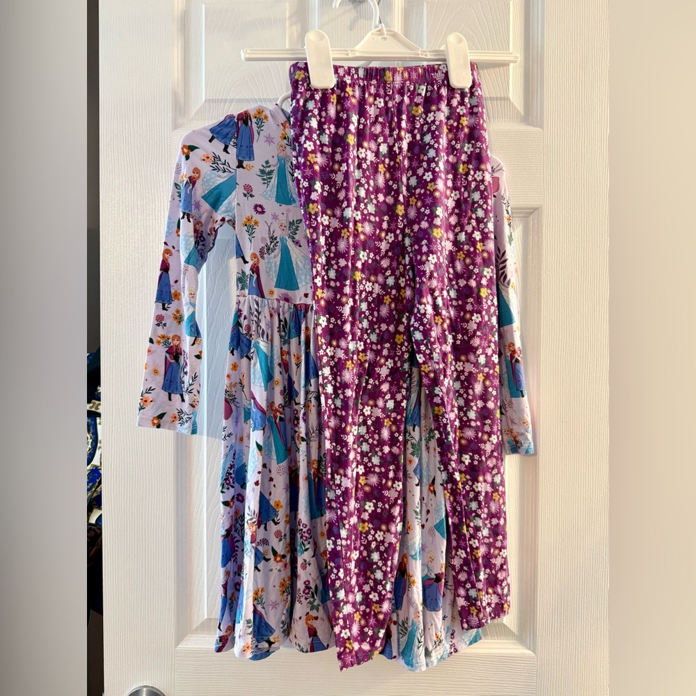 Disney Frozen Sisters Anna and Elsa Twirl Dress with Leggings Size 7/8